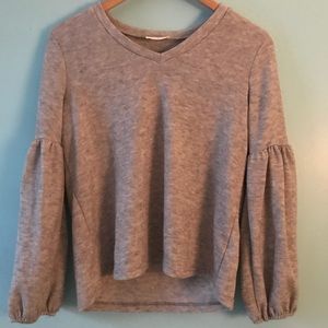 Very cute fleece sweater with fun sleeves!!